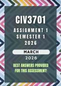 CIV3701 Assignment 1 Semester 1 2026 Memo &vert; Due Date March 2026