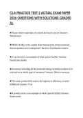 CLA PRACTICE TEST 2 ACTUAL EXAM PAPER 2026 QUESTIONS WITH SOLUTIONS GRADED A&plus;
