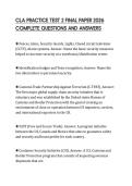 CLA PRACTICE TEST 2 FINAL PAPER 2026 COMPLETE QUESTIONS AND ANSWERS