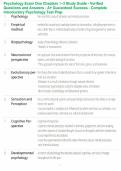 Psychology Exam One Chapters 1&ndash;3 Study Guide - Verified Questions and Answers - A&plus; Guaranteed Success - Complete Introductory Psychology Test Prep