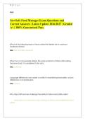 ServSafe Food Manager Exam Questions and Correct Answers &vert; Latest Update 2026&sol;2027 &vert; Graded A&plus; &vert; 100&percnt; Guaranteed Pass&period;