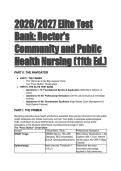 2026&sol;2027 Elite Test Bank&colon; Rector's Community & Public Health Nursing &lpar;11th Edition&rpar; &vert; Complete Q&A Study Guide & Exam Prep