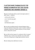 CLAYTON&rsquo;S BASIC PHARMACOLOGY FOR NURSES EXAMINATION TEST 2026 SOLVED QUESTIONS AND ANSWERS GRADED A&plus;-