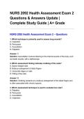 NURS 2092 Health Assessment Exam 2 Questions & Answers Update &lowbar; Complete Study Guide &lowbar; A&plus; Grade&period;pdf