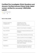 Certified Fire Investigator EXAM Questions and Answers &lpar;Verified Answers&rpar; Study Guide &lpar;latest version verified for accuracy&rpar; &vert; 20252026 Latest&excl;&excl;