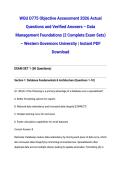 WGU D775 Objective Assessment 2026 Actual Questions and Verified Answers &ndash; Data Management Foundations &lpar;2 Complete Exam Sets&rpar; &ndash; Western Governors University &vert; Instant PDF Download