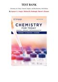 Test Bank for Chemistry for Today&colon; General&comma; Organic&comma; and Biochemistry 10th Edition by Spencer Seager&comma; Michael Slabaugh&comma; Chapter 1-25 &vert; All Chapters 