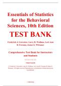 Test Bank &ndash; Essentials of Statistics for the Behavioral Sciences&comma; 10th Edition &ndash; Gravetter&comma; Wallnau&comma; Forzano&comma; & Witnauer &ndash; ISBN 9780357365298 &lpar;Complete Chapters 1&ndash;15 Covered&rpar;