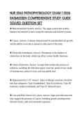 NUR 2063 PATHOPHYSIOLOGY EXAM 1 2026 RASMUSSEN COMPREHENSIVE STUDY GUIDE SOLVED QUESTION SET