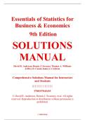 Solutions Manual &ndash; Essentials of Statistics for Business & Economics&comma; 9th Edition &ndash; David R&period; Anderson&comma; Dennis J&period; Sweeney &ndash; ISBN 9780357045435 &lpar;Complete Chapters 1&ndash;15 Covered&rpar;