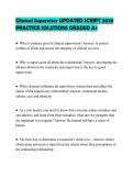 Clinical Supervisor UPDATED SCRIPT 2026 PRACTICE SOLUTIONS GRADED A&plus;