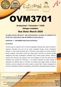 OVM3701 Assignment 1 &lpar;COMPLETE ANSWERS&rpar; Semester 1 2026 - DUE  March 2026