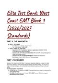West Coast EMT Block 1 ELITE Test Bank &vert; 2026&sol;2027 Standards &vert; PHTLS 10th Ed&comma; AHA 2025 & OSHA 1910&period;156 Prep