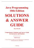 Solutions and Answer Guide &ndash; Java Programming&comma; 10th Edition &ndash; Joyce Farrell &ndash; ISBN 9780357673423 &lpar;Complete Chapters 1&ndash;14 Covered&rpar;