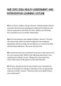 NUR 2092 2026 HEALTH ASSESSMENT AND INTERVENTION LEARNING OUTLINE