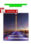 Test Bank for Corporate Finance 12th Edition by Ross  All Chapter 1-27 Fully Covered