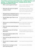 Texas History and Government Study Guide - Verified Questions and Answers - A&plus; Guaranteed Success - Complete Review of Key Concepts and Historic Events