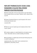 NUR 2407 PHARMACOLOGY EXAM 2 2026 RASMUSSEN COLLEGE FINAL REVIEW BUNDLED SOLUTION PACKAGE