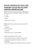 NUR 2407 PHARMACOLOGY EXAM 2 2026 RASMUSSEN COLLEGE PRACTICE SCRIPT QUESTIONS ANSWERS INCLUDED