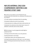 NUR 2513 MATERNAL CHILD 2026 COMPREHENSIVE OBSTETRICS AND PEDIATRICS STUDY GUIDE