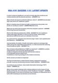 HSA 4191 QUIZZES 1-10  LATEST UPDATE