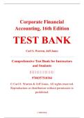 Test Bank &ndash; Corporate Financial Accounting&comma; 16th Edition &ndash; Carl S&period; Warren & Jeff Jones &ndash; ISBN 9780357510384 &lpar;Full Chapters 1&ndash;14 Covered&rpar;