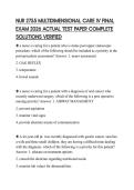 NUR 2755 MULTIDIMENSIONAL CARE IV FINAL EXAM 2026 ACTUAL TEST PAPER COMPLETE SOLUTIONS VERIFIED