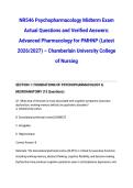 NR546 Psychopharmacology Midterm Exam Actual Questions and Verified Answers&colon; Advanced Pharmacology for PMHNP &lpar;Latest 2026&sol;2027&rpar; &ndash; Chamberlain University College of Nursing