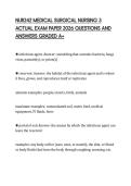 NUR242 MEDICAL SURGICAL NURSING 3 ACTUAL EXAM PAPER 2026 QUESTIONS AND ANSWERS GRADED A&plus;