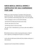 NUR242 MEDICAL SURGICAL NURSING 3 CERTIFICATION TEST 2026 COMPREHENSIVE STUDY GUIDE