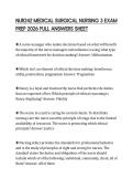 NUR242 MEDICAL SURGICAL NURSING 3 EXAM PREP 2026 FULL ANSWERS SHEET