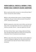 NUR242 MEDICAL SURGICAL NURSING 3 FINAL REVIEW 2026 COMPLETE SOLVED QUESTIONS
