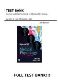 Test Bank&colon; Guyton and Hall Textbook of Medical Physiology 14th Edition by John E&period; Hall & Michael E&period; Hall &ndash; Verified Questions & Answers