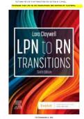 Test Bank for LPN to RN Transitions 6th Edition by Lora Claywell &lpar;2026&rpar; &ndash; Verified Questions & Answers