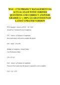 WGU - C722 PROJECT MANAGEMENT OA ACTUAL EXAM WITH VERIFIED QUESTIONS AND CORRECT ANSWERS GRADED A&plus; &vert;&vert; 100&percnt; GUARANTEED PASS LATEST UPDATED VERSION
