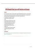 NFHS Baseball Rules Exam with Questions and Answers
