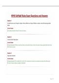 NFHS Softball Rules Exam Questions and Answers