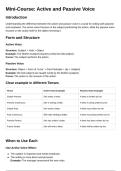Class notes Engels- Active vs Passive Voice explained with examples