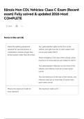 Illinois Non CDL Vehicles&colon; Class C Exam &lpar;Recent exam&rpar; Fully solved & updated 2026   Most COMPLETE 