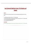 Iowa Commercial Applicator License Test Questions and Answers