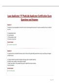 Lowa Applicator 11F Pesticide Applicator Certification Exam Questions and Answers
