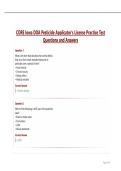 CORE Iowa DOA Pesticide Applicator's License Practice Test Questions and Answers