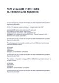 NEW ZEALAND STATE EXAM QUESTIONS AND ANSWERS