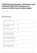 WNRS XXX Game Questions &period; Most Recent exam COMPLETE &lpar;2026&rpar; EXAM Questions and Answers &lpar;Verified Answers&rpar; &lpar;Latest Update &rpar; 