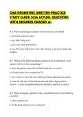 CNA PROMETRIC WRITTEN PRACTICE STUDY GUIDE 2026 ACTUAL QUESTIONS WITH ANSWERS GRADED A&plus;
