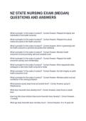 NZ STATE NURSING EXAM &lpar;MEGAN&rpar; QUESTIONS AND ANSWERS