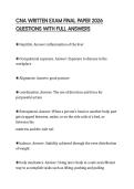 CNA WRITTEN EXAM FINAL PAPER 2026 QUESTIONS WITH FULL ANSWERS