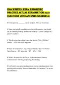 CNA WRITTEN EXAM PROMETRIC PRACTICE ACTUAL EXAMINATION 2026 QUESTIONS WITH ANSWERS GRADED A&plus;