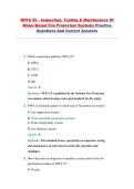 NFPA 25 &ndash; Inspection&comma; Testing & Maintenance of Water-Based Fire Protection Systems &ndash; Practice Exam Questions and Correct Answers Study Guide