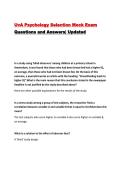 UvA Psychology Selection Mock Exam Questions and Answers&vert; Updated